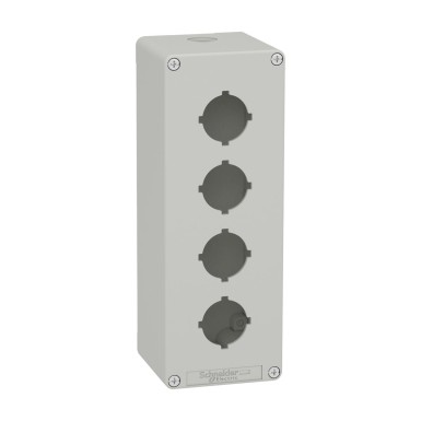 XAPD4604 - Empty control station, Harmony XAP, XB2 SL, zinc alloy, grey, M25, 4 cut outs 30mm with notches, 80x220x77mm - Schneider Electric - Empty control station, Harmony XAP, XB2 SL, zinc alloy, grey, M25, 4 cut outs 30mm with notches, 80x220x77mm - Schneider Electric - 0