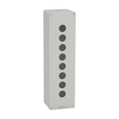 XAPD5508 - Harmony XAP, XB2 SL, Empty control station, aluminium, grey, M32, 8 cutouts 22mm, 85 x 310 x 77 - Schneider Electric - Harmony XAP, XB2 SL, Empty control station, aluminium, grey, M32, 8 cutouts 22mm, 85 x 310 x 77 - Schneider Electric - 0