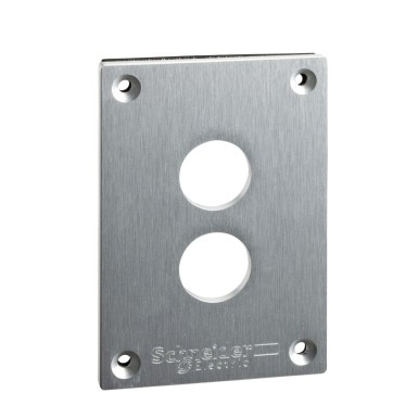 XAPE302 - Front plate with fixing screws, Harmony XAP, metal, 2 cut-outs, 22mm, 72 x 105 mm - Schneider Electric - Front plate with fixing screws, Harmony XAP, metal, 2 cut-outs, 22mm, 72 x 105 mm - Schneider Electric - 0