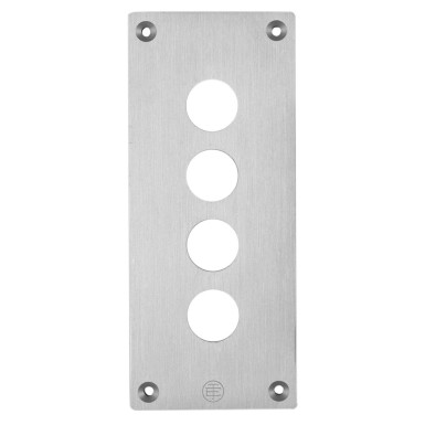 XAPE304 - Front plate with fixing screws, Harmony XAP, metal, 4 cut-outs, 22mm, 72 x 171 mm - Schneider Electric - Front plate with fixing screws, Harmony XAP, metal, 4 cut-outs, 22mm, 72 x 171 mm - Schneider Electric - 0