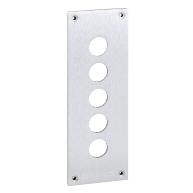 XAPE305 - Harmony XAP, XB2 SL, Drilled front plate, metal, 5 cutouts, 72 x 204 mm, ?22 - Schneider Electric - Harmony XAP, XB2 SL, Drilled front plate, metal, 5 cutouts, 72 x 204 mm, ?22 - Schneider Electric - 0