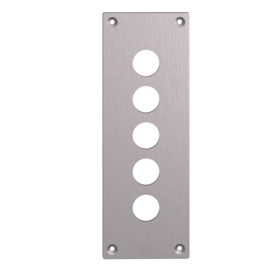 XAPE305 - Harmony XAP, XB2 SL, Drilled front plate, metal, 5 cutouts, 72 x 204 mm, ?22 - Schneider Electric - Harmony XAP, XB2 SL, Drilled front plate, metal, 5 cutouts, 72 x 204 mm, ?22 - Schneider Electric - 1