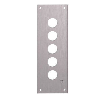 XAPE305 - Harmony XAP, XB2 SL, Drilled front plate, metal, 5 cutouts, 72 x 204 mm, ?22 - Schneider Electric - Harmony XAP, XB2 SL, Drilled front plate, metal, 5 cutouts, 72 x 204 mm, ?22 - Schneider Electric - 5