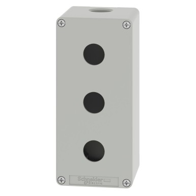 XAPG39503 - Harmony XAP, XB2 SL, Empty control station, zinc alloy, grey, 3 cutouts 22mm, 80 x 175 x 77 mm - Schneider Electric - Harmony XAP, XB2 SL, Empty control station, zinc alloy, grey, 3 cutouts 22mm, 80 x 175 x 77 mm - Schneider Electric - 4