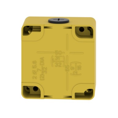 XAPK11 - Harmony XAP, XB2 SL, Empty control station, zinc alloy, yellow, M20 , undrilled, 80 x 80 x 51,5, UL - Schneider Electric - Harmony XAP, XB2 SL, Empty control station, zinc alloy, yellow, M20 , undrilled, 80 x 80 x 51,5, UL - Schneider Electric - 3