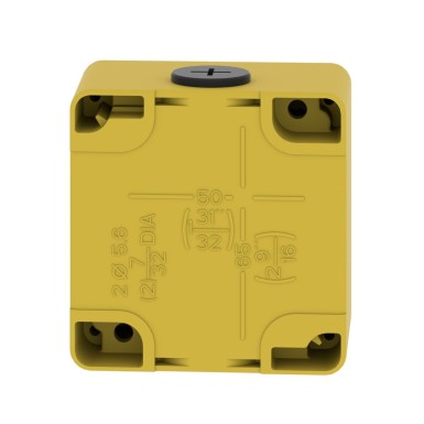 XAPK1201 - Empty control station, Harmony XAP, XB2 SL, zinc alloy, yellow, M20, 1 cut out 22mm, 80x80x51,5mm, UL cULus - Schneider Electric - Empty control station, Harmony XAP, XB2 SL, zinc alloy, yellow, M20, 1 cut out 22mm, 80x80x51,5mm, UL cULus - Schneider Electric - 1