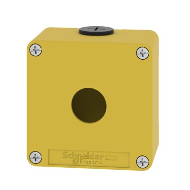 XAPK1201 - Empty control station, Harmony XAP, XB2 SL, zinc alloy, yellow, M20, 1 cut out 22mm, 80x80x51,5mm, UL cULus - Schneider Electric - Empty control station, Harmony XAP, XB2 SL, zinc alloy, yellow, M20, 1 cut out 22mm, 80x80x51,5mm, UL cULus - Schneider Electric - 4