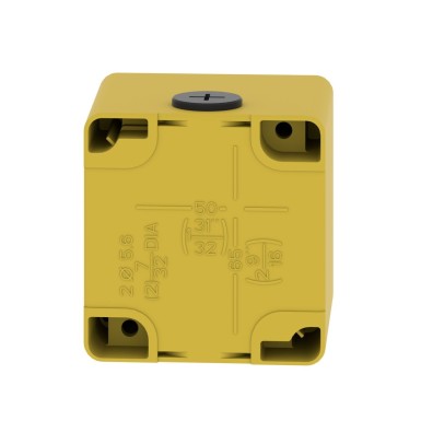 XAPK1501 - Empty control station, Harmony XAP, XB2 SL, zinc alloy, yellow, M20, 1 cut out 22mm, 80x80x77mm, UL cULus - Schneider Electric - Empty control station, Harmony XAP, XB2 SL, zinc alloy, yellow, M20, 1 cut out 22mm, 80x80x77mm, UL cULus - Schneider Electric - 1