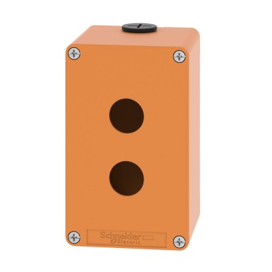 XAPO2502 - Empty control station, Harmony XAP, XB2 SL, zinc alloy, orange, M20, 2 cut outs 22mm, 80x130x77mm, UL cULus - Schneider Electric - Empty control station, Harmony XAP, XB2 SL, zinc alloy, orange, M20, 2 cut outs 22mm, 80x130x77mm, UL cULus - Schneider Electric - 5