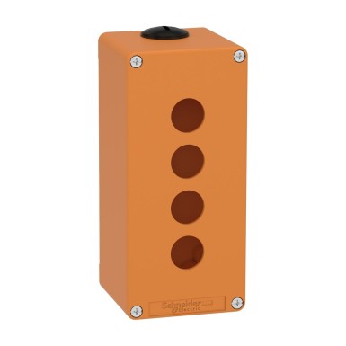 XAPO3504 - Harmony XAP, XB2 SL, Empty control station, zinc alloy, orange, M25, 4 cutouts 22mm, 80 x 175 x 77 - Schneider Electric - Harmony XAP, XB2 SL, Empty control station, zinc alloy, orange, M25, 4 cutouts 22mm, 80 x 175 x 77 - Schneider Electric - 0