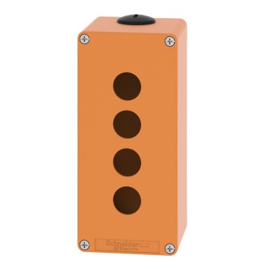 XAPO3504 - Harmony XAP, XB2 SL, Empty control station, zinc alloy, orange, M25, 4 cutouts 22mm, 80 x 175 x 77 - Schneider Electric - Harmony XAP, XB2 SL, Empty control station, zinc alloy, orange, M25, 4 cutouts 22mm, 80 x 175 x 77 - Schneider Electric - 3