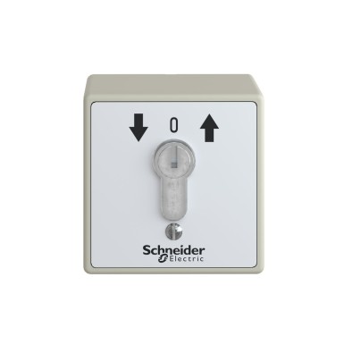 XAPS11431N - Harmony, Control station key operated, surface mounting, key switch selector, 3 positions, spring return, 1 NO, marked UP ARROW - O - DOWN ARROW - Schneider Electric - Harmony, Control station key operated, surface mounting, key switch selector, 3 positions, spring return, 1 NO, marked UP ARROW - O - DOWN ARROW - Schneider Electric - 1