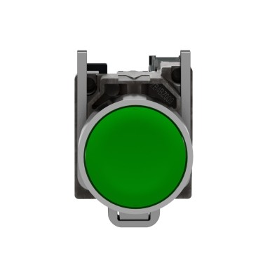 XB4BA31 - Push button, metal, Harmony XB4, flush, green, 22mm, spring return, unmarked, 1NO - Schneider Electric - Push button, metal, Harmony XB4, flush, green, 22mm, spring return, unmarked, 1NO - Schneider Electric - 1