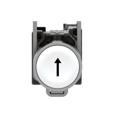 XB4BA3341 - Push button, metal, Harmony XB4, flush, white, 22mm, spring return, marked UP ARROW, 1NO - Schneider Electric - Push button, metal, Harmony XB4, flush, white, 22mm, spring return, marked UP ARROW, 1NO - Schneider Electric - 4