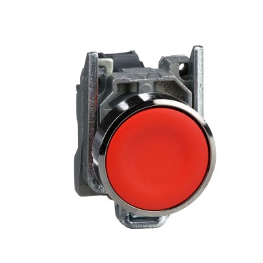 XB4BA42 - Push button, Harmony XB4, metal, flush, red, 22mm, spring return, unmarked, 1NC - Schneider Electric - Push button, Harmony XB4, metal, flush, red, 22mm, spring return, unmarked, 1NC - Schneider Electric - 0