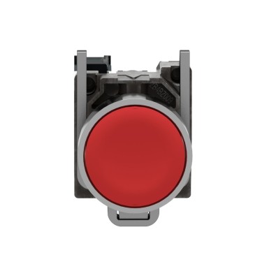 XB4BA42 - Push button, Harmony XB4, metal, flush, red, 22mm, spring return, unmarked, 1NC - Schneider Electric - Push button, Harmony XB4, metal, flush, red, 22mm, spring return, unmarked, 1NC - Schneider Electric - 1