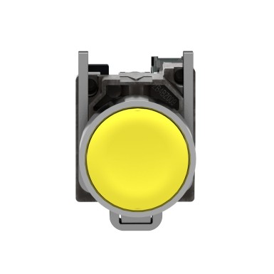 XB4BA51 - Push button, Harmony XB4, metal, flush, yellow, 22mm, spring return, unmarked, 1NO - Schneider Electric - Push button, Harmony XB4, metal, flush, yellow, 22mm, spring return, unmarked, 1NO - Schneider Electric - 4