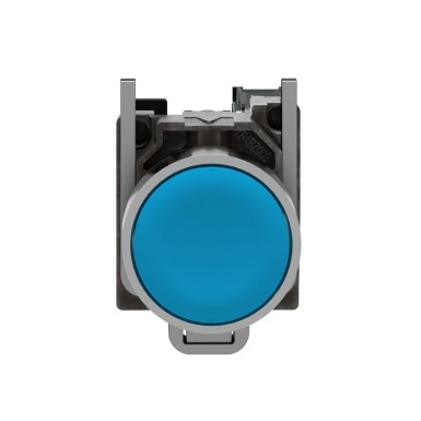 XB4BA61 - Push button, Harmony XB4, metal, flush, blue, 22mm, spring return, unmarked, 1NO - Schneider Electric - Push button, Harmony XB4, metal, flush, blue, 22mm, spring return, unmarked, 1NO - Schneider Electric - 1