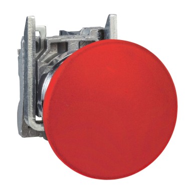 XB4BC42 - Push button, Harmony XB4, red, metal, 22mm, spring return, 1NC, unmarked - Schneider Electric - Push button, Harmony XB4, red, metal, 22mm, spring return, 1NC, unmarked - Schneider Electric - 0