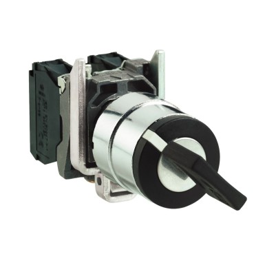 XB4BG6114 - Selector switch, Harmony XB4, black 520E, Ш22 mm 2 position spring return 1 NO 600 V - Schneider Electric - Selector switch, Harmony XB4, black 520E, Ш22 mm 2 position spring return 1 NO 600 V - Schneider Electric - 0