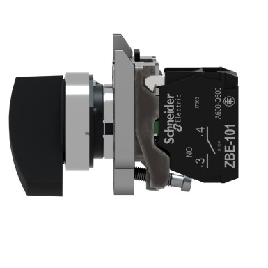 XB4BJ21 - Selector switch, Harmony XB4, metal ,black 22mm, long handle, 2 positions, stay put, 1NO - Schneider Electric - Selector switch, Harmony XB4, metal ,black 22mm, long handle, 2 positions, stay put, 1NO - Schneider Electric - 2