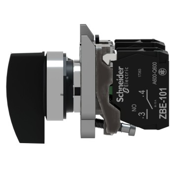 XB4BJ33 - Selector switch, Harmony XB4, metal, black 22mm, long handle, 3positions, stay put, 2NO - Schneider Electric - Selector switch, Harmony XB4, metal, black 22mm, long handle, 3positions, stay put, 2NO - Schneider Electric - 2