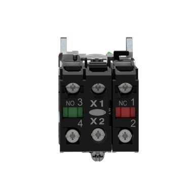 XB4BK123M5 - Illuminated selector switch, Harmony XB4, metal, green handle, 22mm, universal LED, 2 positions, 1NO + 1NC, 230...240V AC - Schneider Electric - Illuminated selector switch, Harmony XB4, metal, green handle, 22mm, universal LED, 2 positions, 1NO + 1NC, 230...240V AC - Schneider Electric - 4