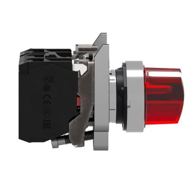 XB4BK124B5 - Illuminated selector switch, Harmony XB4, metal, red handle, 22mm, universal LED, 2 positions, 1NO + 1NC, 24V AC DC - Schneider Electric - Illuminated selector switch, Harmony XB4, metal, red handle, 22mm, universal LED, 2 positions, 1NO + 1NC, 24V AC DC - Schneider Electric - 2