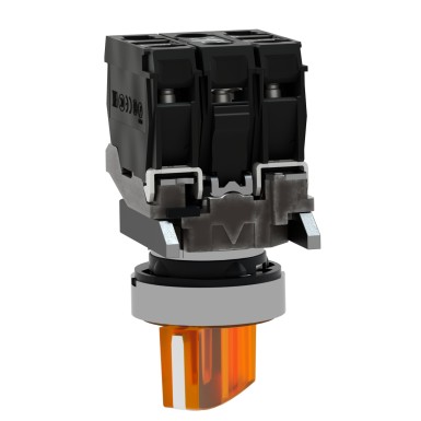 XB4BK125B5 - Illuminated selector switch, Harmony XB4, metal, orange handle, 22mm, universal LED, 2 positions, 1NO + 1NC, 24V AC DC - Schneider Electric - Illuminated selector switch, Harmony XB4, metal, orange handle, 22mm, universal LED, 2 positions, 1NO + 1NC, 24V AC DC - Schneider Electric - 5