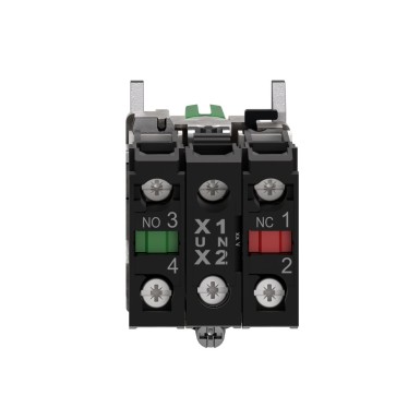 XB4BK133B5 - Illuminated selector switch, Harmony XB4, metal, green handle, 22mm, universal LED, 3 positions, 1NO + 1NC, 24V AC DC - Schneider Electric - Illuminated selector switch, Harmony XB4, metal, green handle, 22mm, universal LED, 3 positions, 1NO + 1NC, 24V AC DC - Schneider Electric - 3