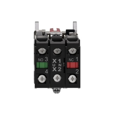 XB4BK134B5 - Illuminated selector switch, Harmony XB4, metal, red handle, 22mm, universal LED, 3 positions, 1NO + 1NC, 24V AC DC - Schneider Electric - Illuminated selector switch, Harmony XB4, metal, red handle, 22mm, universal LED, 3 positions, 1NO + 1NC, 24V AC DC - Schneider Electric - 6