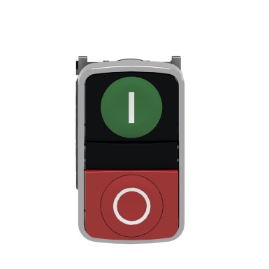 XB4BL73415 - Double-headed push button, Harmony XB4, metal, 22mm, 1 green flush marked I + 1 red projecting marked O, 1NO+1NC - Schneider Electric - Double-headed push button, Harmony XB4, metal, 22mm, 1 green flush marked I + 1 red projecting marked O, 1NO+1NC - Schneider Electric - 4