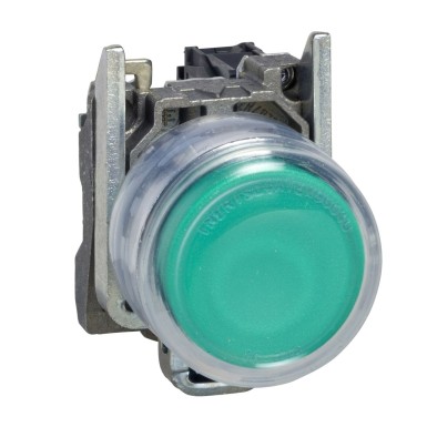 XB4BP383B5EX - Illuminated push button, Harmony XB4 ATEX D, metal, flush, green, 22mm, spring return, booted, 1NO, 24V AC DC, ATEX - Schneider Electric - Illuminated push button, Harmony XB4 ATEX D, metal, flush, green, 22mm, spring return, booted, 1NO, 24V AC DC, ATEX - Schneider Electric - 0