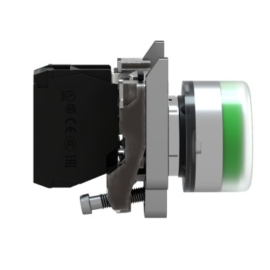 XB4BP383B5EX - Illuminated push button, Harmony XB4 ATEX D, metal, flush, green, 22mm, spring return, booted, 1NO, 24V AC DC, ATEX - Schneider Electric - Illuminated push button, Harmony XB4 ATEX D, metal, flush, green, 22mm, spring return, booted, 1NO, 24V AC DC, ATEX - Schneider Electric - 3