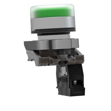 XB4BP383B5EX - Illuminated push button, Harmony XB4 ATEX D, metal, flush, green, 22mm, spring return, booted, 1NO, 24V AC DC, ATEX - Schneider Electric - Illuminated push button, Harmony XB4 ATEX D, metal, flush, green, 22mm, spring return, booted, 1NO, 24V AC DC, ATEX - Schneider Electric - 5