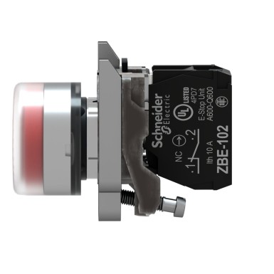 XB4BP42 - Push button, Harmony XB4, metal, projecting, red, 22mm, spring return, booted, unmarked, 1NC - Schneider Electric - Push button, Harmony XB4, metal, projecting, red, 22mm, spring return, booted, unmarked, 1NC - Schneider Electric - 2