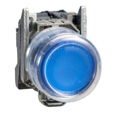 XB4BP683B5EX - Complete illuminated push button, Harmony XB4 - ATEX D, metal, blue flush, 22mm, spring return, booted, 1NO, 24V AC/DC - Schneider Electric - Complete illuminated push button, Harmony XB4 - ATEX D, metal, blue flush, 22mm, spring return, booted, 1NO, 24V AC/DC - Schneider Electric - 0