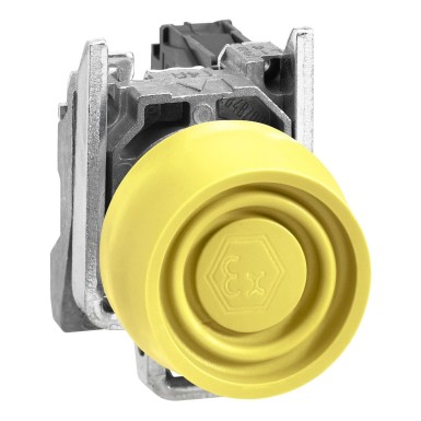 XB4BPS51EX - Complete push button, Harmony XB4, yellow pushbutton ?22 mm, spring return, 1 NO, ATEX - Schneider Electric - Complete push button, Harmony XB4, yellow pushbutton ?22 mm, spring return, 1 NO, ATEX - Schneider Electric - 0