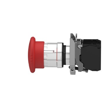 XB4BS8444 - Emergency stop switching off, Harmony XB4, metal, red mushroom, 40mm, 22mm, trigger latching turn to release, 2NC - Schneider Electric - Emergency stop switching off, Harmony XB4, metal, red mushroom, 40mm, 22mm, trigger latching turn to release, 2NC - Schneider Electric - 1