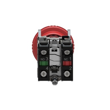 XB4BS8445 - Emergency stop switching off, Harmony XB4, metal, red mushroom, 40mm, 22mm, trigger latching turn to release, 1NO+1NC - Schneider Electric - Emergency stop switching off, Harmony XB4, metal, red mushroom, 40mm, 22mm, trigger latching turn to release, 1NO+1NC - Schneider Electric - 5