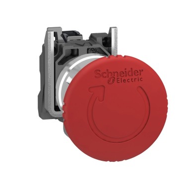 XB4BS8446 - Emergency stop switching off, Harmony XB4, metal, red mushroom 40mm, 22mm, trigger/latching turn to release, 1NC with monitoring - Schneider Electric - Emergency stop switching off, Harmony XB4, metal, red mushroom 40mm, 22mm, trigger/latching turn to release, 1NC with monitoring - Schneider Electric - 0