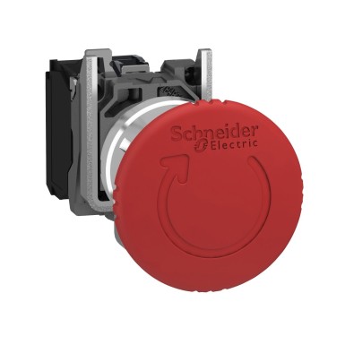 XB4BS84462 - Emergency stop switching off, Harmony XB4, metal, red mushroom 40mm, 22mm, trigger/latching turn to release, 2NC with monitoring - Schneider Electric - Emergency stop switching off, Harmony XB4, metal, red mushroom 40mm, 22mm, trigger/latching turn to release, 2NC with monitoring - Schneider Electric - 0