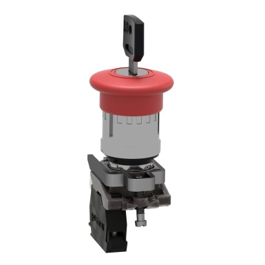 XB4BS9442 - Emergency stop switching off, Harmony XB4, metal, red mushroom 40mm, 22mm, trigger latching key release, 1NC - Schneider Electric - Emergency stop switching off, Harmony XB4, metal, red mushroom 40mm, 22mm, trigger latching key release, 1NC - Schneider Electric - 1