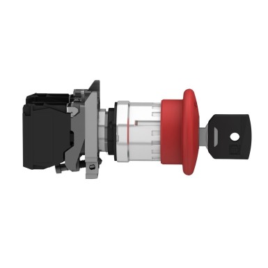 XB4BS9445 - Emergency stop switching off, Harmony XB4, metal, red mushroom, 40mm, 22mm, trigger latching key release, 1NO+1NC - Schneider Electric - Emergency stop switching off, Harmony XB4, metal, red mushroom, 40mm, 22mm, trigger latching key release, 1NO+1NC - Schneider Electric - 2