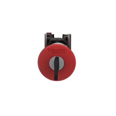 XB4BS9445 - Emergency stop switching off, Harmony XB4, metal, red mushroom, 40mm, 22mm, trigger latching key release, 1NO+1NC - Schneider Electric - Emergency stop switching off, Harmony XB4, metal, red mushroom, 40mm, 22mm, trigger latching key release, 1NO+1NC - Schneider Electric - 1