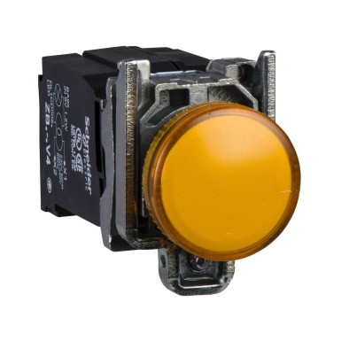 XB4BV5B5 - Pilot light, Harmony XB4, metal, protected LED light, orange, 22mm, with plain lens, universal LED, 400V - Schneider Electric - Pilot light, Harmony XB4, metal, protected LED light, orange, 22mm, with plain lens, universal LED, 400V - Schneider Electric - 0