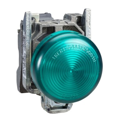 XB4BVBG3EX - Complete pilot light, Harmony XB4, round ?22 mm, IP65, green, integral LED, 24...120 V, lugs, ATEX - Schneider Electric - Complete pilot light, Harmony XB4, round ?22 mm, IP65, green, integral LED, 24...120 V, lugs, ATEX - Schneider Electric - 0