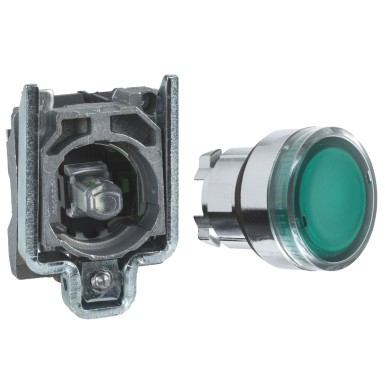 XB4BW33B1 - Illuminated push button, Harmony XB4, green flush, 22mm, spring return, 1NO, 24V - Schneider Electric - Illuminated push button, Harmony XB4, green flush, 22mm, spring return, 1NO, 24V - Schneider Electric - 0