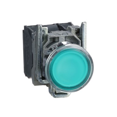 XB4BW33B5 - Illuminated push button, Harmony XB4, metal, green flush, 22mm, universal LED, plain lens, 1NO + 1NC, 24V AC DC - Schneider Electric - Illuminated push button, Harmony XB4, metal, green flush, 22mm, universal LED, plain lens, 1NO + 1NC, 24V AC DC - Schneider Electric - 0