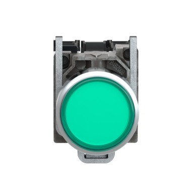 XB4BW33B5 - Illuminated push button, Harmony XB4, metal, green flush, 22mm, universal LED, plain lens, 1NO + 1NC, 24V AC DC - Schneider Electric - Illuminated push button, Harmony XB4, metal, green flush, 22mm, universal LED, plain lens, 1NO + 1NC, 24V AC DC - Schneider Electric - 4